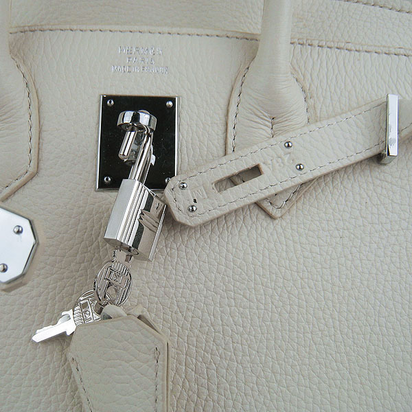 Replica Hermes Birkin 30CM Togo Leather Bag Cream 6088 On Sale - Click Image to Close